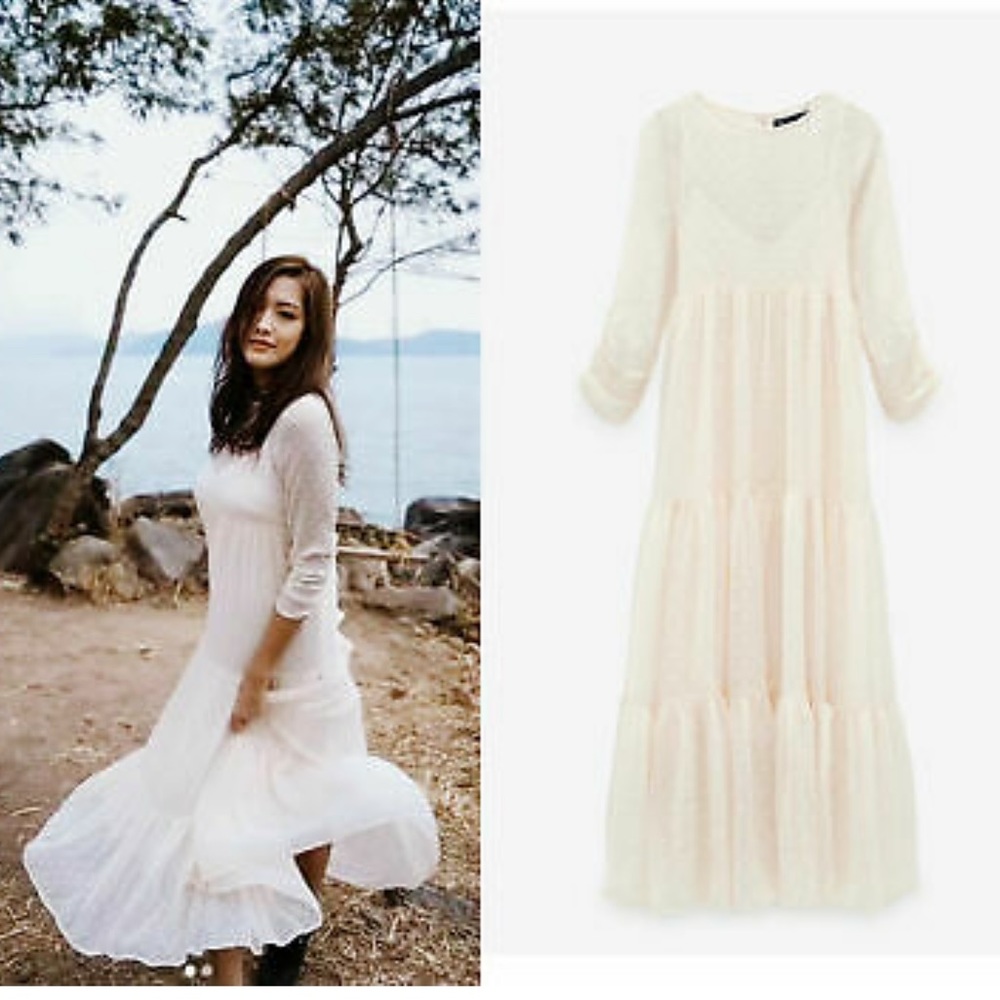 Swiss Dot Maxi Dress by ZARA